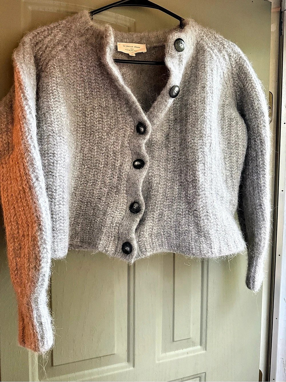 Sézane Gilo Alpaca Wool Cardigan in Gray Size Small